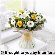Lemon &amp; White Sympathy Hand-tied