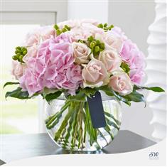 Vase - Sweet Avalanches Rose &amp; Pink Hydrangea