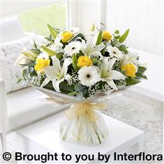 Extra Large Lemon &amp; White Sympathy Hand-tied