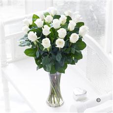 Large Elegant White Rose Vase Arrangement