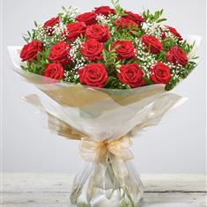 Large Heavenly Red Rose Hand-tied