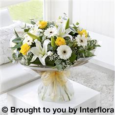 Large Lemon &amp; White Sympathy Hand-tied