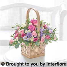 Large Scented Pink &amp; Lilac Basket