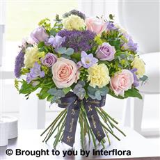 Luxury Pastel Rose &amp; Freesia Hand-tied &amp; Chocolates