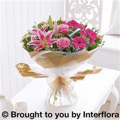 Pink Radiance Hand-tied with Chocolates