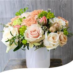 Peach Avalanche Rose Table Arrangement 