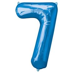Large Blue 7 Balloon