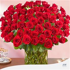 75 Red Roses Vase