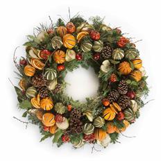 Packed Mixed Lime and Orange Wreath 