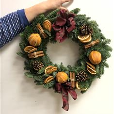 Door Wreath Orange and Red