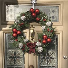 Red and Silver Pine Wreath 