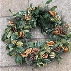 Green Orange and Brown Wreath