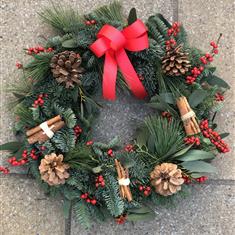 Red Ilex and Euco Door Wreath