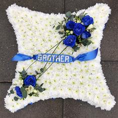 Blue and White Cushion