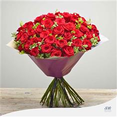 50 Dazzling Red Rose Bouquet