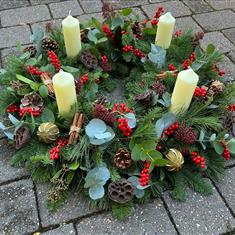 Red Ilex Advent Wreath
