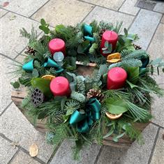 Green and Red Advent Wreath 