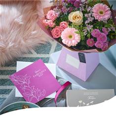 Mother&#39;s Day Gift Set - Pastel Pink Delight, Chocs &amp; Card