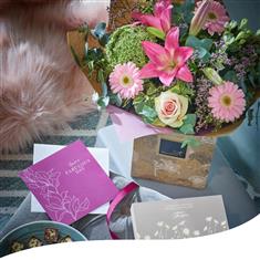 Mother's Day Gift Set - Lily Oasis Hand-Tied, Chocs &amp; Card