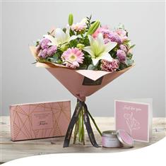 Mother&#39;s Day Gift Set - Lily Lace, Chocs, Card &amp; Candle