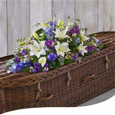 Blue and White Coffin Spray