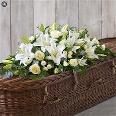 Lily and Rose Coffin Spray White