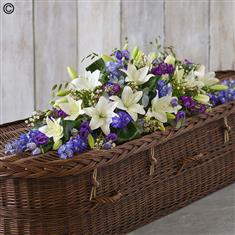 Blue and White Coffin Spray Extra Large