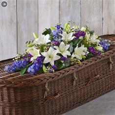 Blue and White Coffin Spray Large