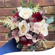 Champagne &amp; Burgundy Bridal Bouquet