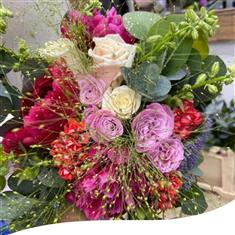 Pink and Red Bridal Bouquet