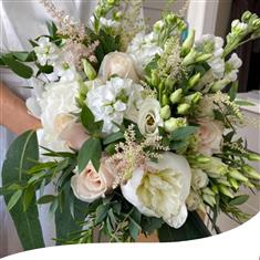 White and Pale Pink Bridal Bouquet 