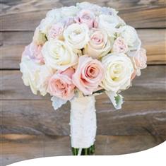 Pale Rose Cluster Bridal Bouquet