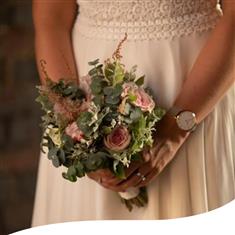 Green &amp; Pale Pink Bridal Bouquet