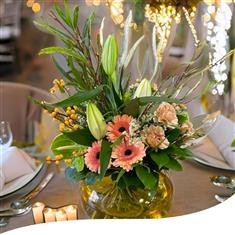 Modern Green and Peach Vase 