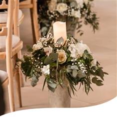 White &amp; Cream Aisle Arrangement 