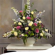 Front facing Arrangement Pink, Cream and Purple