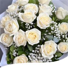 18 White Rose hand tied 