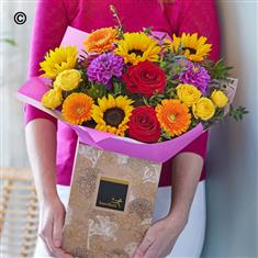 Late Summer Bouquet feat Sunflowers &amp; Roses