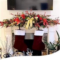 Christmas Fireplace Arrangement