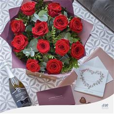 Love Bundle - 12 Red Rose With Prosecco &amp; More