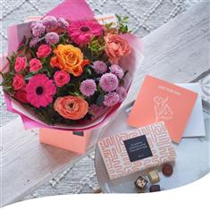 Mother's Day Bright Gift Box Chocs and Card