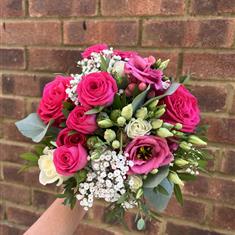 Small Cerise and White Bridal Bouquet