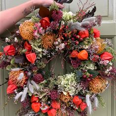 Autumnal Lantern Door Wreath