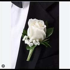 White Rose And Gyp Buttonhole 