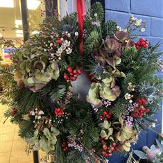 Door Wreath With Hydrangeas