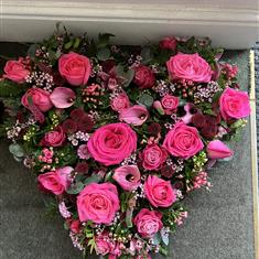 Cerise Pink Rose Heart