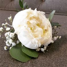 White Peony Buttonhole