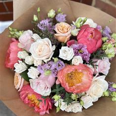 Coral Sunset Peony Bouquet