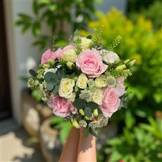 Pink Ohara Garden Rose Bridal Bouquet
