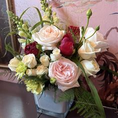Compact Low Vase Arrangement